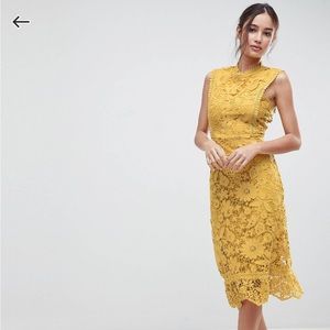 Boohoo lace midi dress